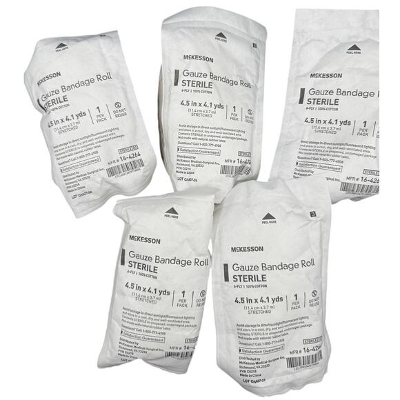 Mckesson Other - 20 PACK! Gauze Bandage Roll Dressing 4.5" X 4.1 yds, 6-ply, Sterile